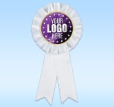 Custom White Rosette Ribbon