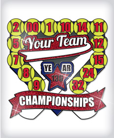 Custom Glitter Softball Pins image