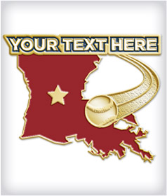 Custom State Shaped Softball Pins image