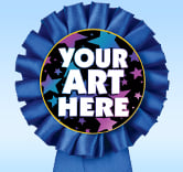 Custom Blue Rosette Ribbon