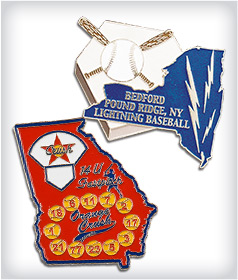 Custom State Shaped Baseball Pins image