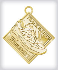 Shiny Gold Custom Running Medals image