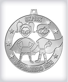 Shiny Silver Custom Running Medals image
