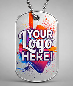 Custom Printed Silver Dog Tags image
