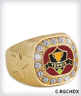 Custom Metal Inlay Gold Crystal Accent Ring image