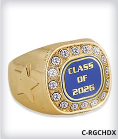 Custom Metal Inlay Gold Crystal Accent Ring image