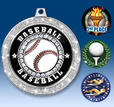 2 1/2" Silver Glitter Insert Medal