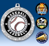 2 1/2" Silver Glitter Insert Medal