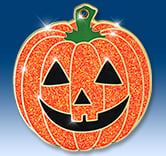 2 1/4" Glitter Pumpkin Medal