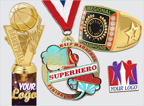 Crown Custom Manufactures Medals, Pins, Rings, Trophies, Crystals, & More With Your Logo!