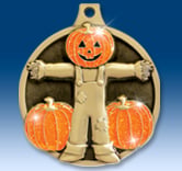 2 1/4" Glitter Pumpkin Medal