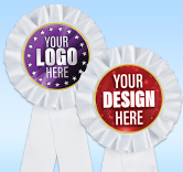 Custom White Rosette Ribbon