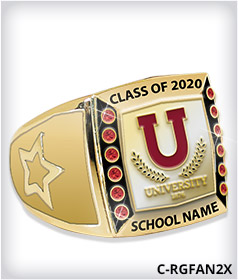 Custom Square Champion 2.0 Ring Top With Stone Bezel image