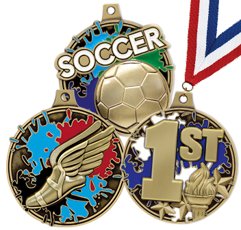 Color Enamel Sports Medals & Award Medallions