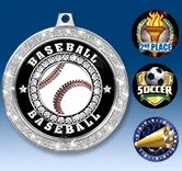 2 1/2" Silver Glitter Insert Medal